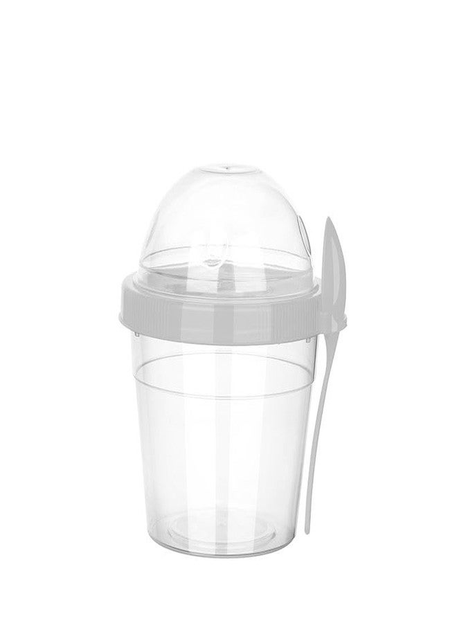 EYNEL 4 Pack 17 oz Small Breakfast On The Go Yogurt Parfait Cups, Reusable Plastic Containers with Lids and Spoons, Perfect Jars for Overnight Oats Cereal Granola Oatmeal (4 Colors Set) - Image 5